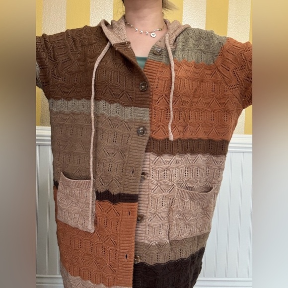 New!Multicolor Knit Hooded Sweater - Picture 7 of 9